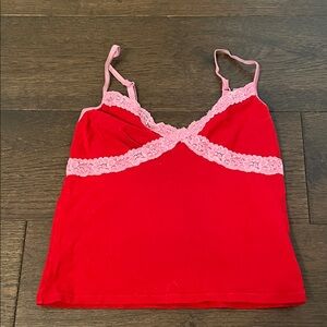 PINK Victoria's Secret Red and Pink Camisole
